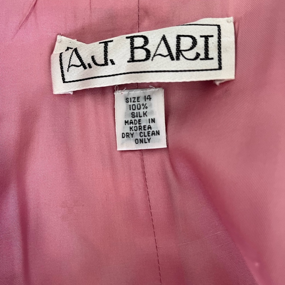 A.J. Bari Vintage Silk Blazer Colorful Sequin Rhinestones - Picture 5 of 10